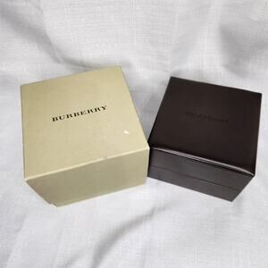 Burberry Empty Box Hinge Lid and Outer Box Square Watch Boxes Vintage